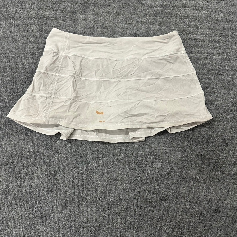 Lululemon Skort Womens Size 8 Gray Pace Rival Tennis Athletic Stained Tiered